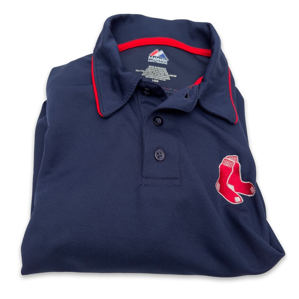 Boston Red Sox Polo Shirt Navy Blue L/G/G - Picture 2 of 6